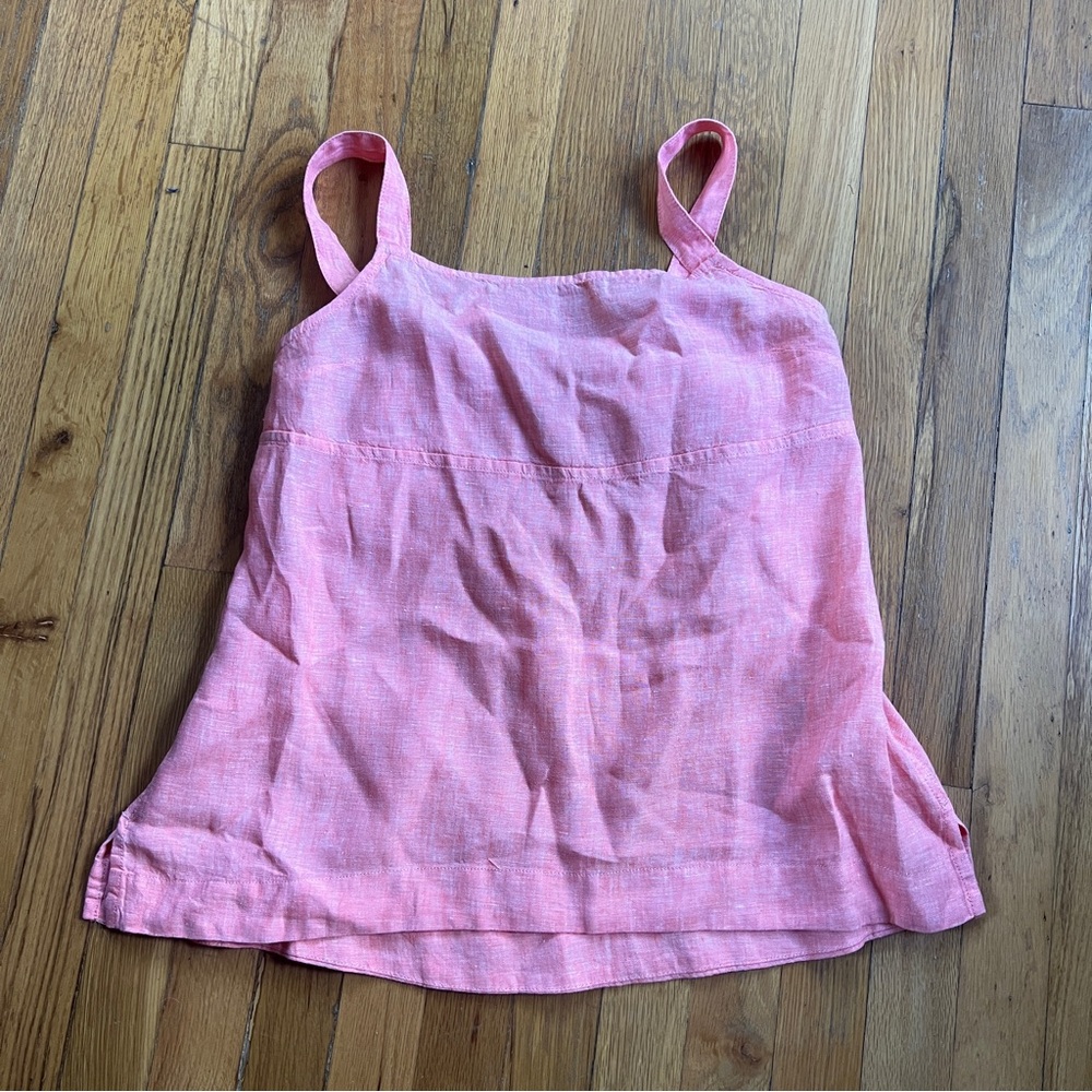 Athleta pink linen tank top